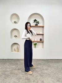 Jayla Lacivert Kalın Tensel Muadil Beli Lastikli PantolonGausPANTOLONGU00903653