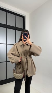 Haki Astarlı Kuşaklı Apolet Detaylı Trençkot GAUS-00978GAUSTRENÇKOTGAUS-00978