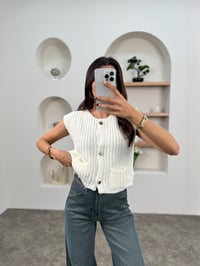 Maje Beyaz ZR Model Düğmeli Yelek Hırka GausHIRKAGU00903757