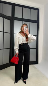 Siyah Gold Toka Detaylı Pantolon GAUS-01168GAUSPantsGAUS-01168
