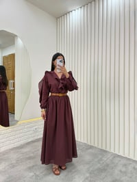Bordo Önü Düğmeli Fırfırlı Üst Beli Lastikli Astarlı Etek Vual İkili Takım Gaus00321GausTAKIMGU1001742
