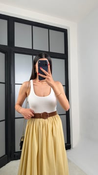 Sarı Kemerli Astarlı Etek GAUS-01549GAUSETEKGAUS-01549