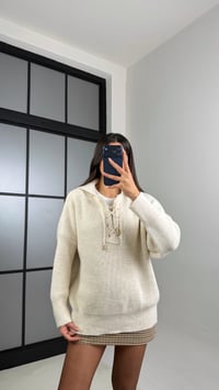 Taş Bağcık Detaylı Triko Kazak GAUS-00857GAUSKAZAKGAUS-00857