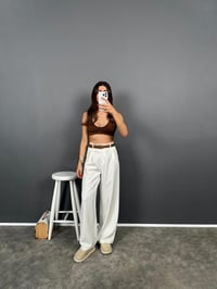 Fado Beyaz Kumaş Palazzo PantolonGausPANTOLONGU008863