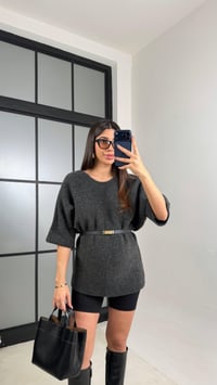 Antrasit Arkası Dantel Detaylı Kazak GAUS-01091GAUSKAZAKGAUS-01091