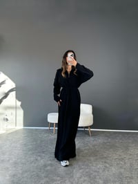 Meliora Siyah Maxi İp Kemerli Triko Elbise GausELBİSEGU002948
