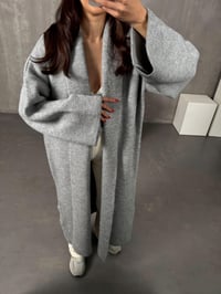 Nivera Gri Oversize Premium Uzun HırkaGausHIRKAGU00904279