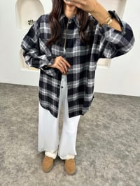 Raga Gri Kareli Kaşe Oduncu Oversize GömlekGausGÖMLEKGU00903662