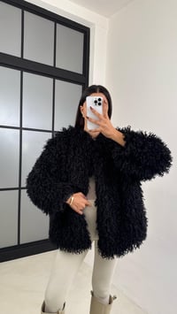 Siyah Saçaklı Astarlı Premium Kürk GAUS-00332GAUSMONTGAUS-00332