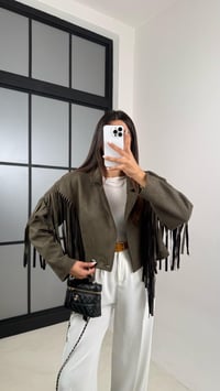 Haki Vintage Püsküllü Süet Ceket GAUS-00483GAUSCEKETGAUS-00483