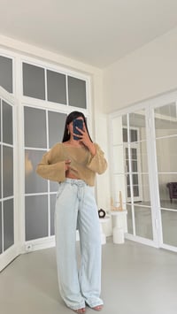 Buz Mavi Kuşaklı Tencel Denim Pantolon GAUS-01617GAUSPANTOLONGAUS-01617