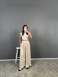 Flos Taş Oys Modal Kumaş Rahat Dokuma PantolonGausPANTOLONGU008693