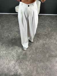 Beyaz  Premium Keten Astarlı Ceket Pantolon İkili TakımGausTAKIMGU004564