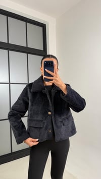 Siyah Cep Detaylı Astarlı Kürk Ceket GAUS-00522GAUS السترات  GAUS-00522