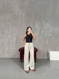 Taş Çizgili Keten Pantolon Gaus00161GausPANTOLONGU1001371