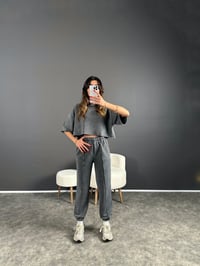 La Eskitme Jogger Pantolon Tshirt İkili Takım GausTAKIMGU004241