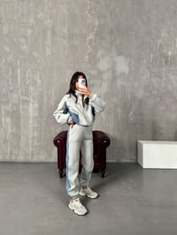 Lome Gri Denim Karışımlı Şardonlu Oversize TakımGausTAKIMGU00903862