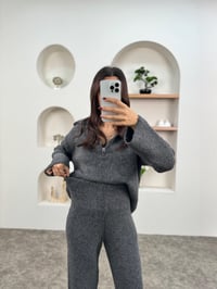 Fale Antrasit Fermuarlı Üst Alt Triko TakımGausTAKIMGU00903607