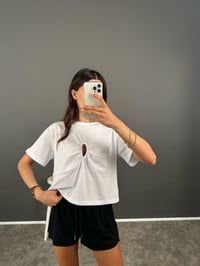Beyaz Sis Önden Dekolteli Tshirt GausTSHIRTGU008324