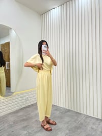 Sarı Balon Pantolon Modal Kumaş İkili Takım Gaus00320GausTAKIMGU1001737