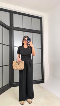 Siyah Beli Ayarlanabilir Vatkalı Bluz Eşofman Takım GAUS-01404GAUSTAKIMGAUS-01404