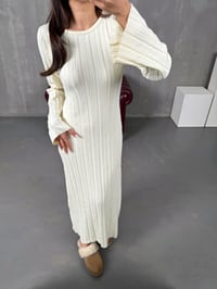 Rebeca Ekru Kuşaklı Triko ElbiseGausELBİSEGU100268
