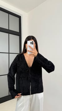 Siyah Önü Bağlamalı Premium Sakallı Hırka GAUS-0092GAUSHIRKAGAUS-0092