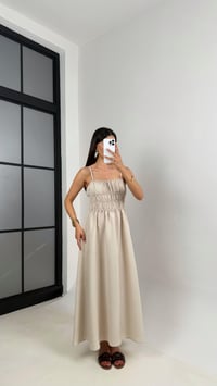 Taş Ayarlanabilir Askılı Gipeli MD Muadil Tencel Elbise Gaus00617GausELBİSEGU1002443