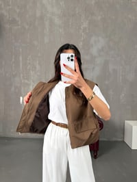 Nela Kahve Astarlı Muadil Premium YelekGausYELEKGU100579