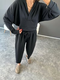 PRY Koyu Antrasit Gri Oysh Kumaş İkili TakımGausTAKIMGU002482