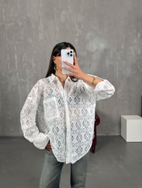 Nevada Beyaz Dantelli GömlekGausGÖMLEKGU100631