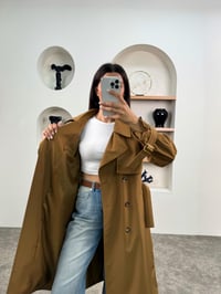 Hana Kahve Premium Kemerli Astarlı Muadil TrençkotGausKABANGU0090351