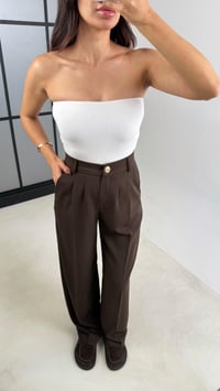 Acı Kahve Gold Düğmeli Beli Lastikli Premium Pantolon GAUS-00141GAUSPANTOLONGAUS-00141