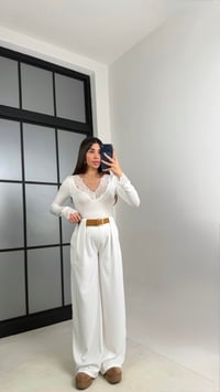 Ekru Kemerli Tasarım Premium Pantolon GAUS-00993GAUSPANTOLONGAUS-00993