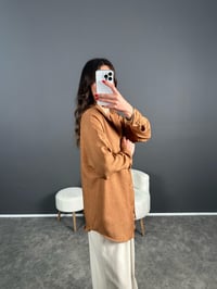 Daria Taba Keten Oversize GömlekGausGÖMLEKGU007105