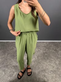 Viro Yeşil İthal Kumaş Harem Pantolon Bluz İkili TakımGausTAKIMGU008733