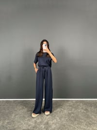 Nore Antrasit Modal Kumaş Rahat Dokuma Kısa Kol Tshirt Pantolon TakımGausTAKIMGU008716