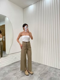 Haki Örgü Kemerli Cepli Keten Pantolon Gaus00332GausPANTOLONGU1001771