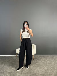 Siyah Balon Paraşüt Pantolon GausPANTOLONGU004753