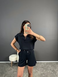 Füme Oysh Kumaş Şortlu İkili Takım GausTAKIMGU007929