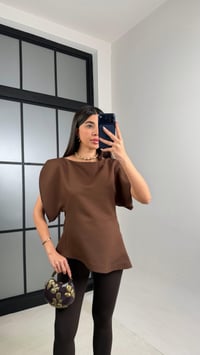 Kahve Balon Kol Bluz GAUS-01126GAUSBLUZGAUS-01126
