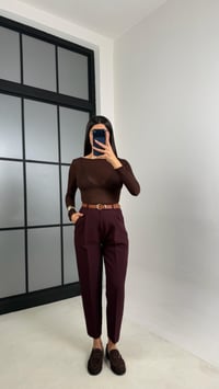 Mürdüm Kemerli ZR Model Pantolon GAUS-00816GAUSPANTOLONGAUS-00816