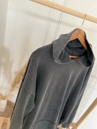 DOUX Gri kapşonlu cepli sweatshirt