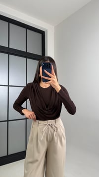 Taş Beli Lastikli Kuşaklı İthal Kumaş Pantolon GAUS-00869GAUSPANTOLONGAUS-00869