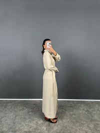 Mari Taş Düğmeli Yandan Bağlamalı Uzun ElbiseGausELBİSEGU008659