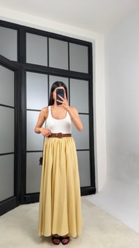 Sarı Kemerli Astarlı Etek GAUS-01549GAUSETEKGAUS-01549