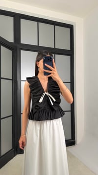 Siyah Zr Model Kurdele Detaylı Tasarım Bluz GAUS-01535GAUSBlouseGAUS-01535