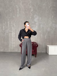 Sagura Gri Beli Lastikli Cepli Premium PantolonGausPANTOLONGU100563