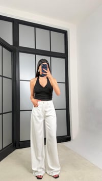 Beyaz Geniş Paça Denim Tencel Pantolon GAUS-01570GAUSDENİM PANTOLONGAUS-01570