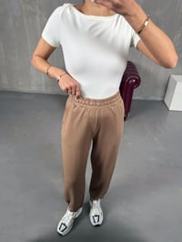 İsolde Kahve Paça Lastikli Premium Modal Kumaş PantolonGausPANTOLONGU100890